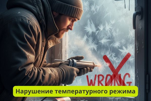 Нарушение температурного режима при нанесении герметика фото