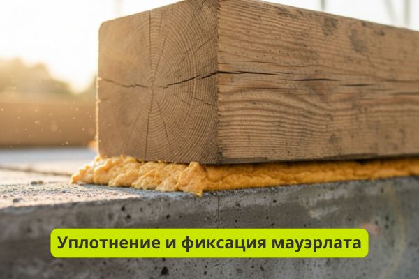 Уплотнение и фиксация мауэрлата клей-пеной фото